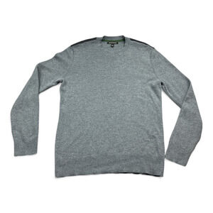 Banana Republic Sweater Adult MEDIUM Gray Merino Wool Blend Pullover Extra Fine